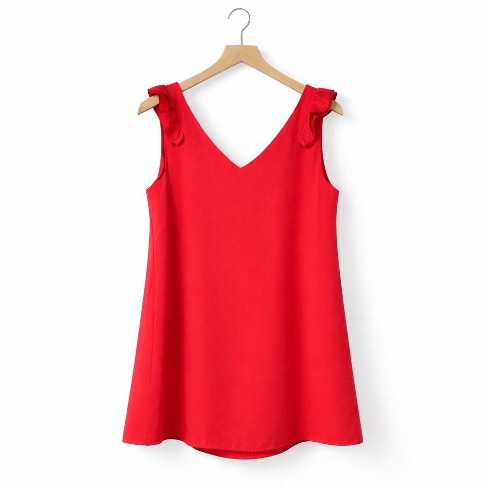 Pink Lily Mini Lined Coral Shift Dress (078)